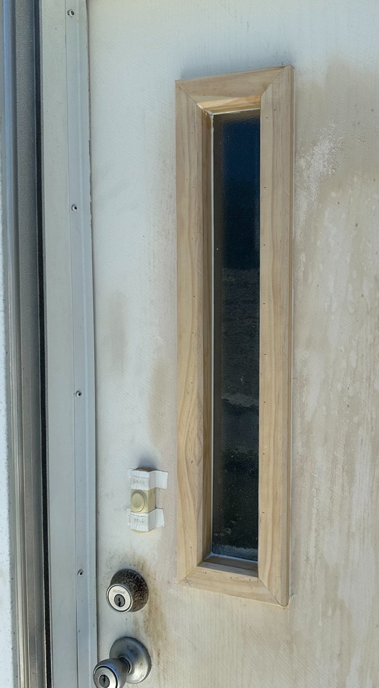 Custom wood door window trim