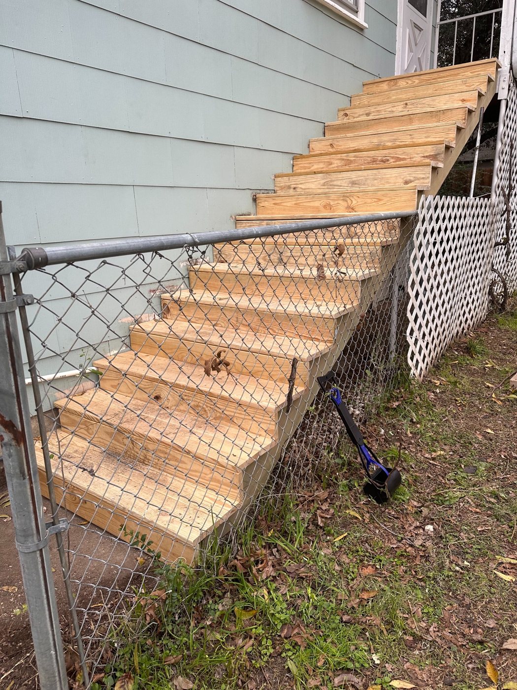 Exterior stair construction